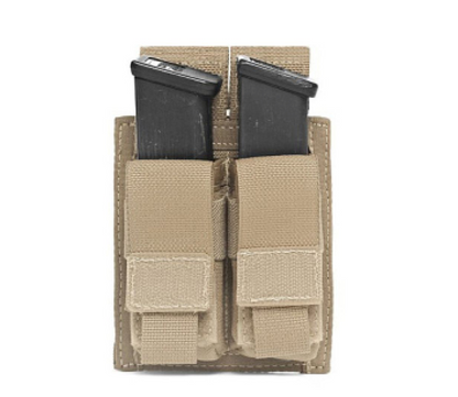 WARRIOR ASSAULT: Double 9mm Pistol Direct Action (DA) Mag Pouch