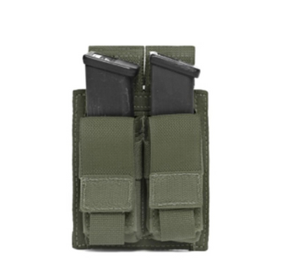 WARRIOR ASSAULT: Double 9mm Pistol Direct Action (DA) Mag Pouch