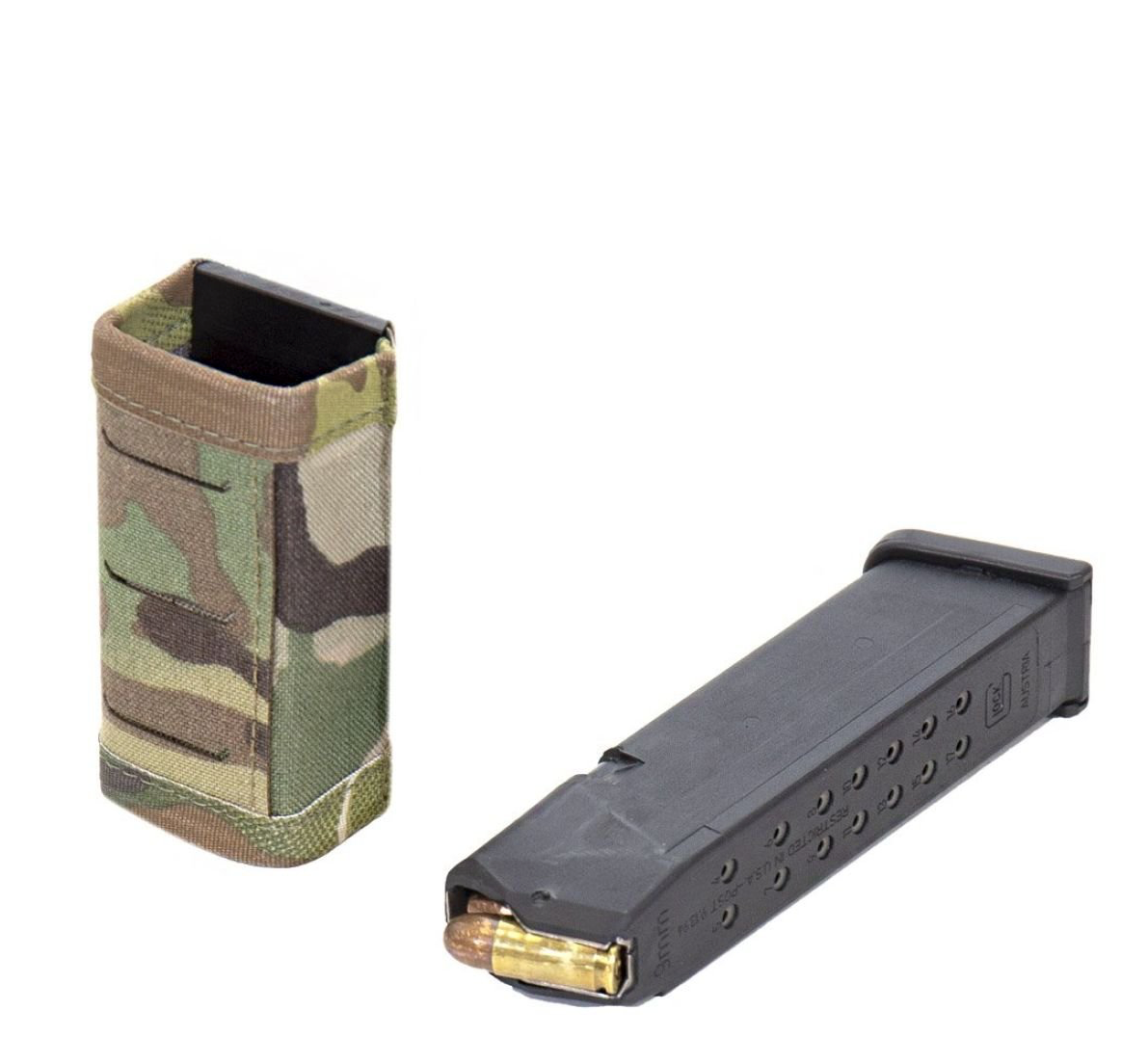 WARRIOR ASSAULT: Laser Cut Single Snap Mag Pouch 9mm Short