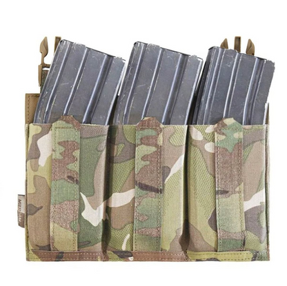 WARRIOR ASSAULT: Laser Cut Detachable Front Panel, Triple Bungee, Low Profile Elastic 5.56 Mag Pouch