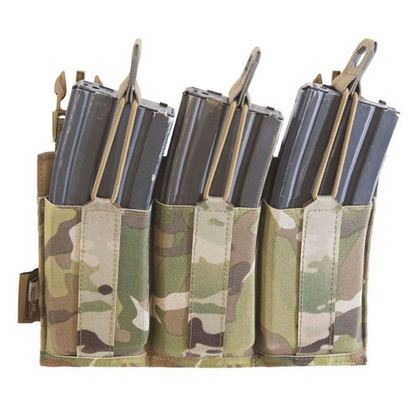 WARRIOR ASSAULT: Laser Cut Detachable Front Panel, Triple Bungee, Low Profile Elastic 5.56 Mag Pouch