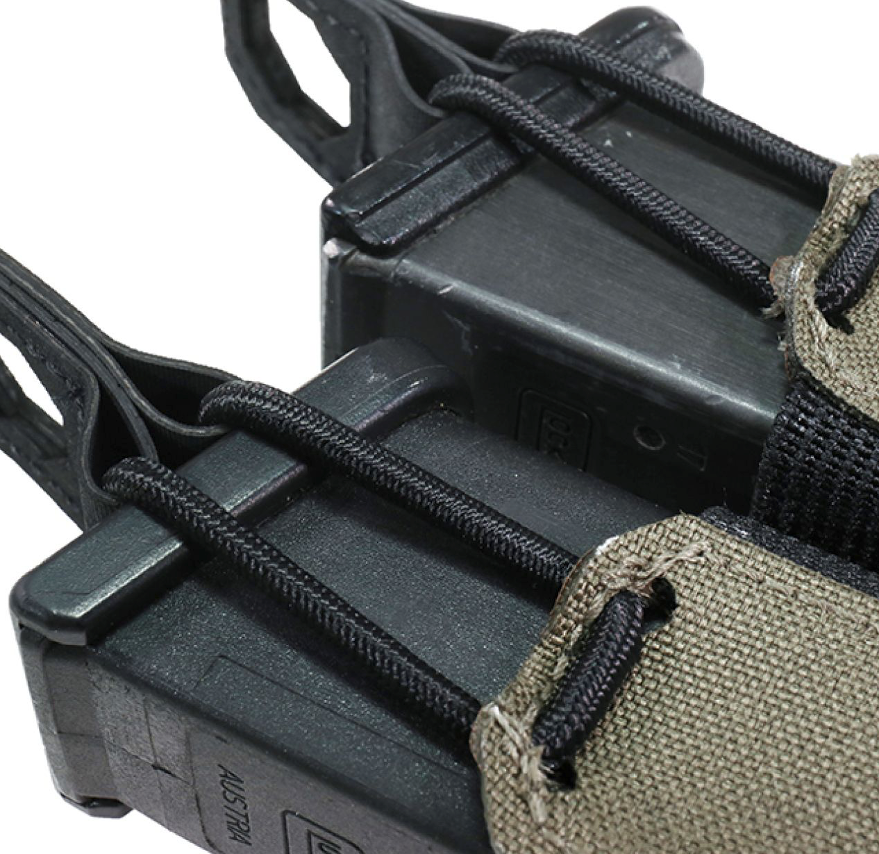 WARRIOR ASSAULT: Laser Cut Double Bungee Pistol Mag Pouch