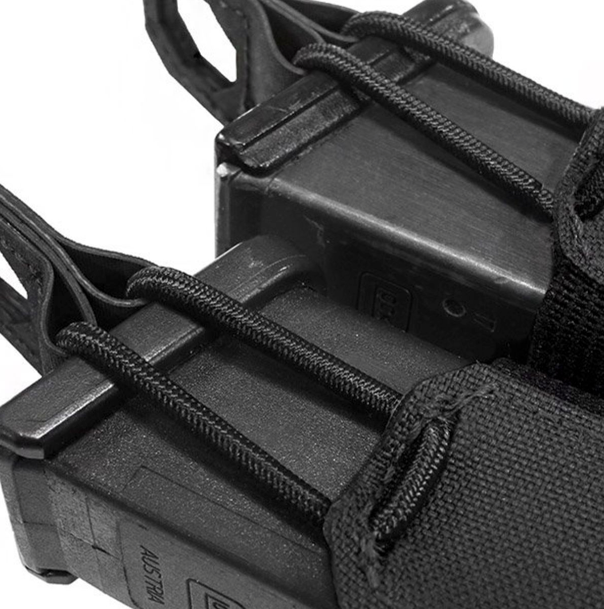 WARRIOR ASSAULT: Laser Cut Double Bungee Pistol Mag Pouch