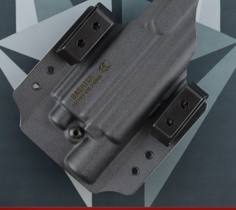 GREY FOX STRATEGIC: Basilisk-OWB Holster for Glock 19/X/23/45 with TLR 8 LIGHT and Adaptive Loops (1.5-2.0)