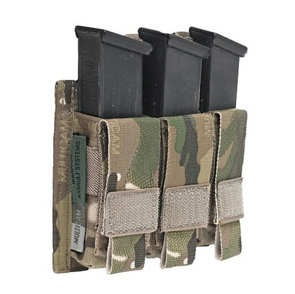 WARRIOR ASSAULT: Triple 9mm Pistol Direct Action (DA) Mag Pouch