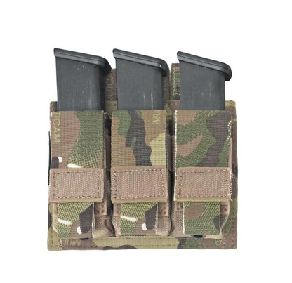 WARRIOR ASSAULT: Triple 9mm Pistol Direct Action (DA) Mag Pouch
