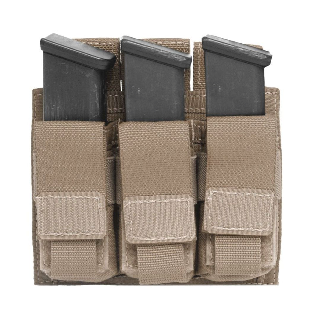 WARRIOR ASSAULT: Triple 9mm Pistol Direct Action (DA) Mag Pouch