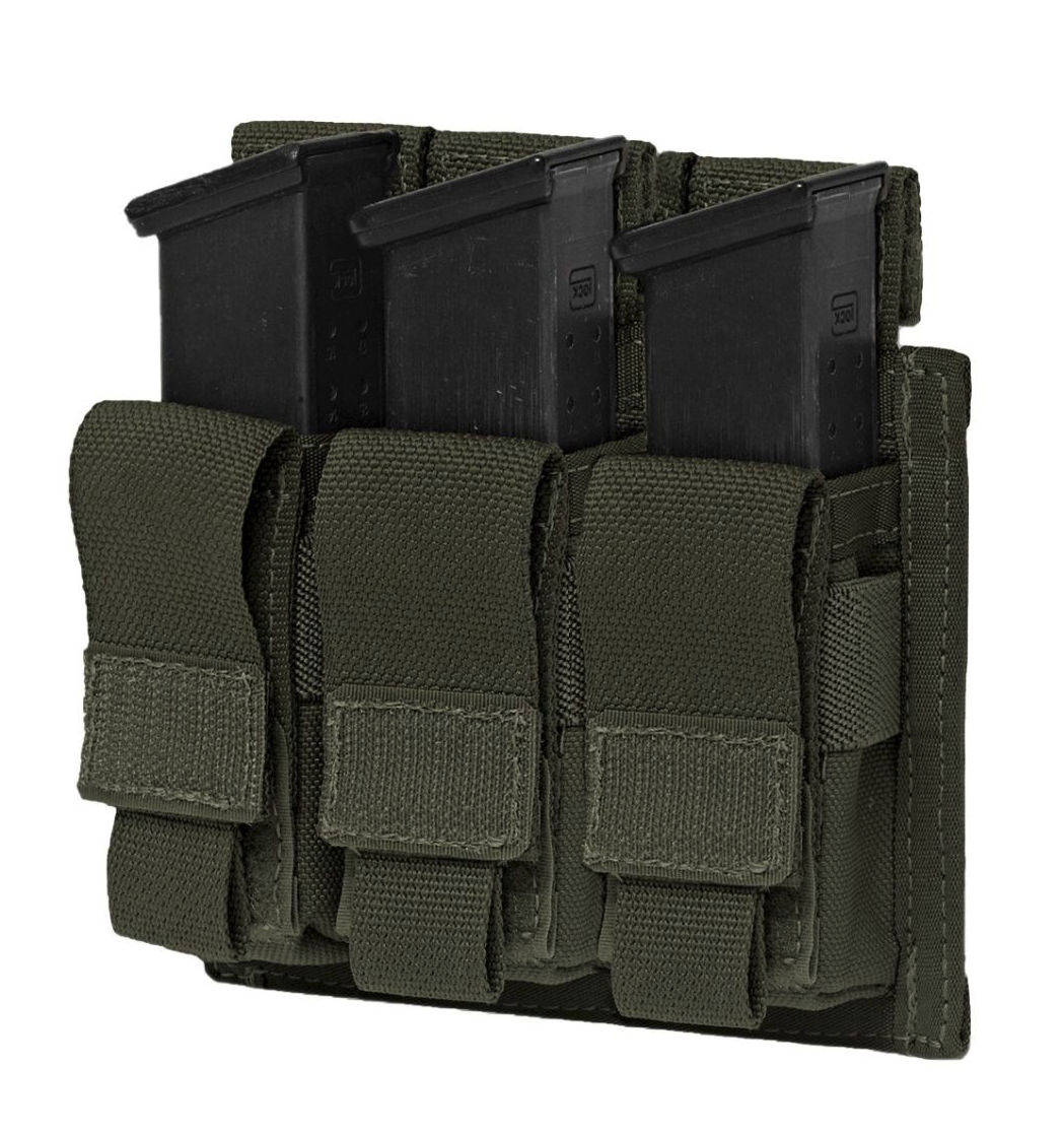 WARRIOR ASSAULT: Triple 9mm Pistol Direct Action (DA) Mag Pouch