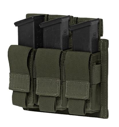 WARRIOR ASSAULT: Triple 9mm Pistol Direct Action (DA) Mag Pouch