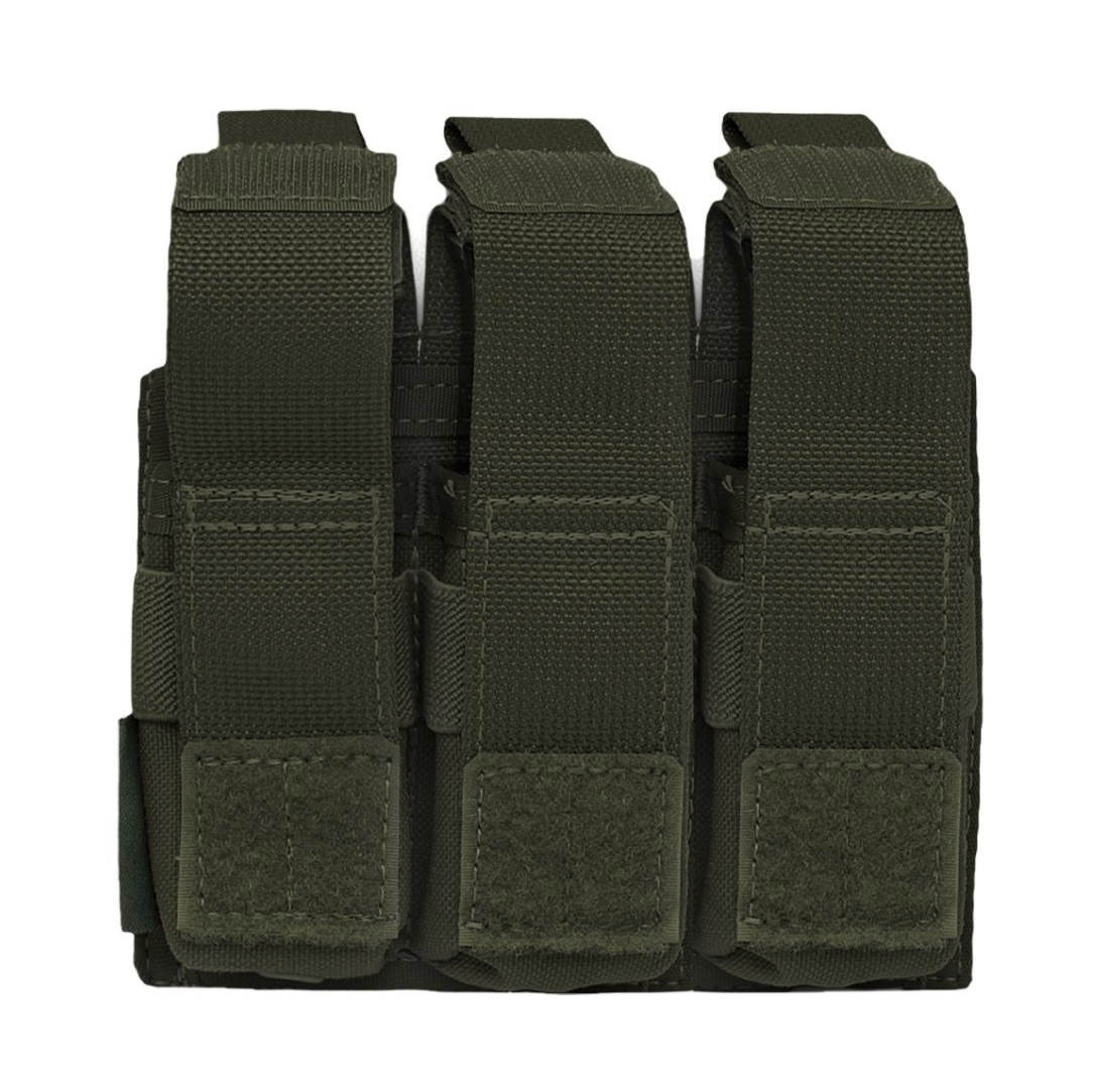 WARRIOR ASSAULT: Triple 9mm Pistol Direct Action (DA) Mag Pouch