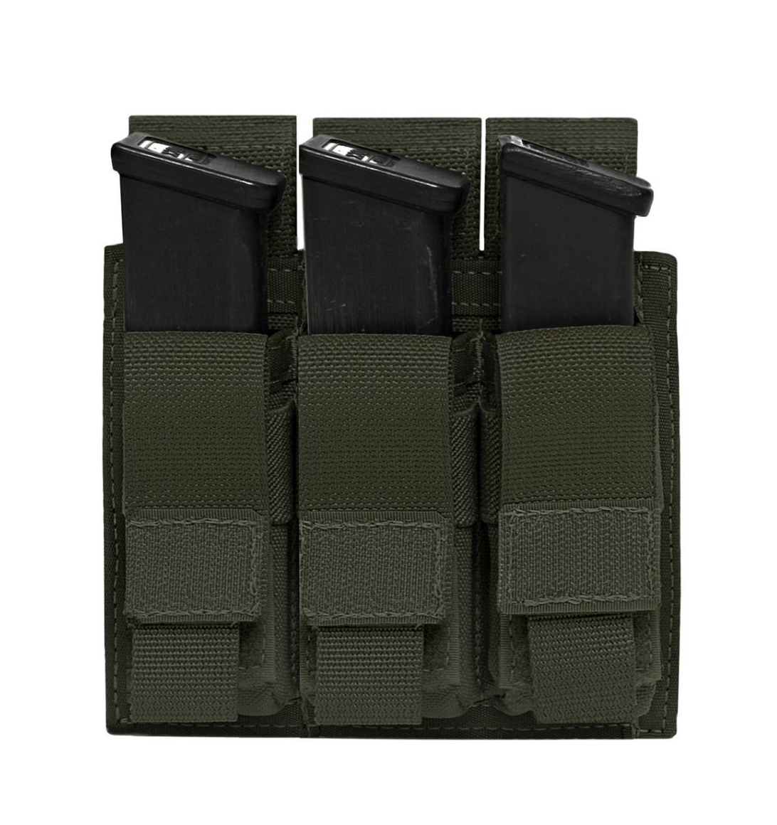 WARRIOR ASSAULT: Triple 9mm Pistol Direct Action (DA) Mag Pouch
