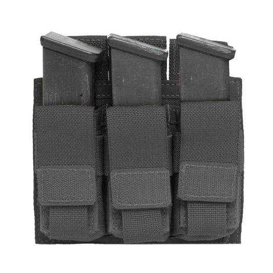 WARRIOR ASSAULT: Triple 9mm Pistol Direct Action (DA) Mag Pouch