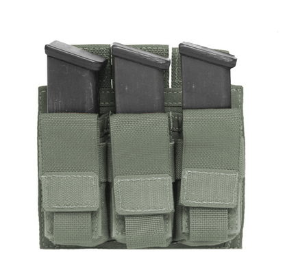 WARRIOR ASSAULT: Triple 9mm Pistol Direct Action (DA) Mag Pouch