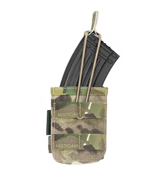 WARRIOR ASSAULT: Single MOLLE Open AK 7.62mm Mag Pouch/Bungee Retention