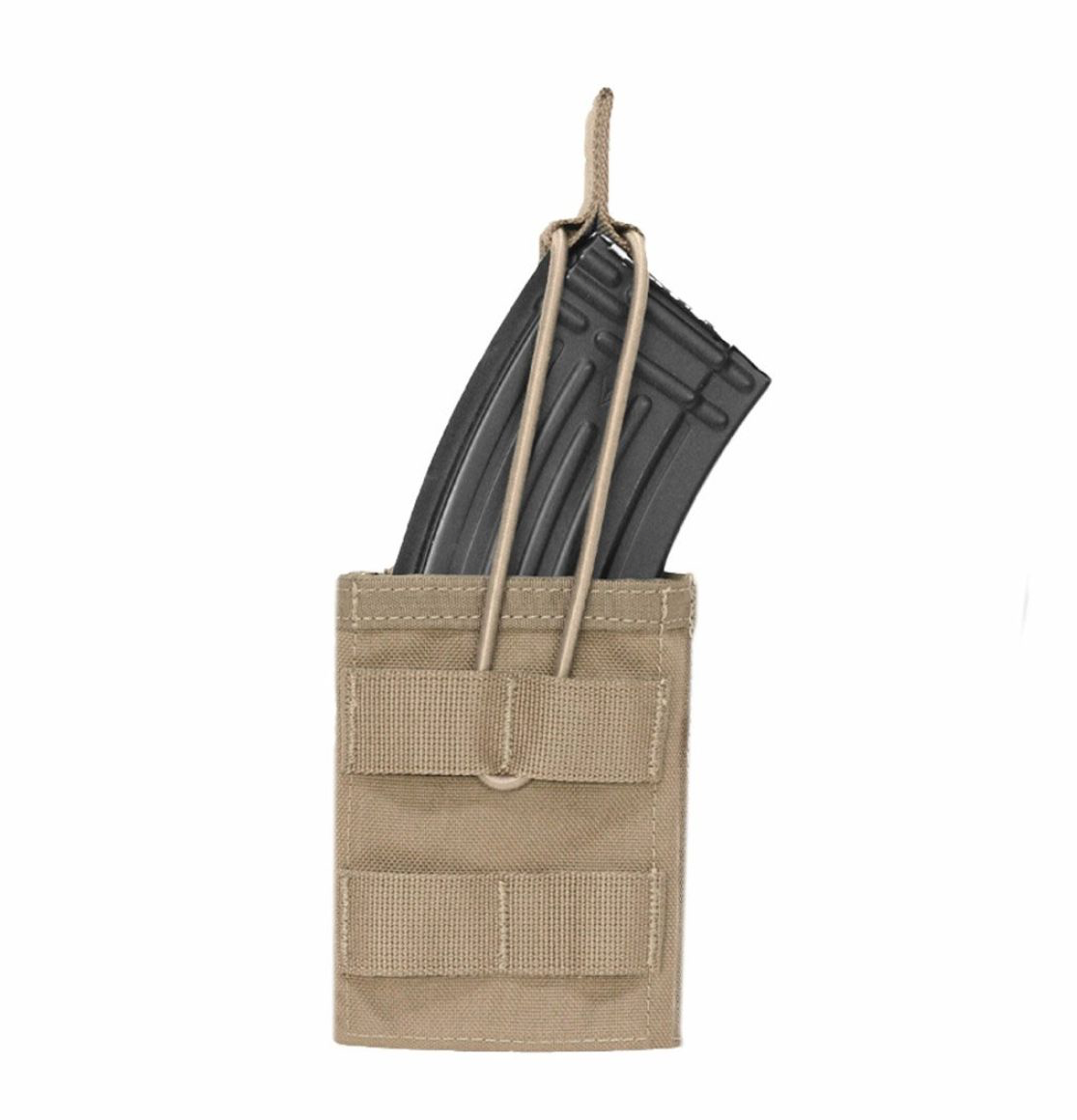 WARRIOR ASSAULT: Single MOLLE Open AK 7.62mm Mag Pouch/Bungee Retention