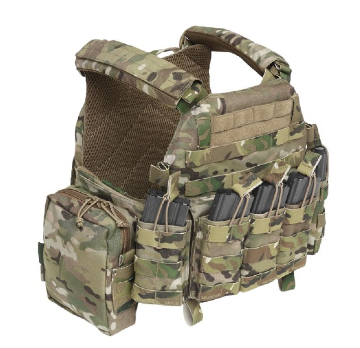 WARRIOR ASSAULT: Triple MOLLE Open M4 5.56mm Mag / Bungee Retention – 3 Mag Pouch