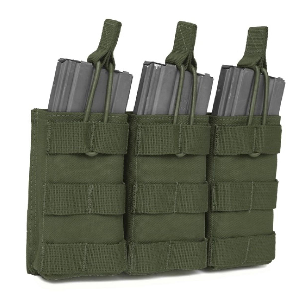 WARRIOR ASSAULT: Triple MOLLE Open M4 5.56mm Mag / Bungee Retention – 3 Mag Pouch