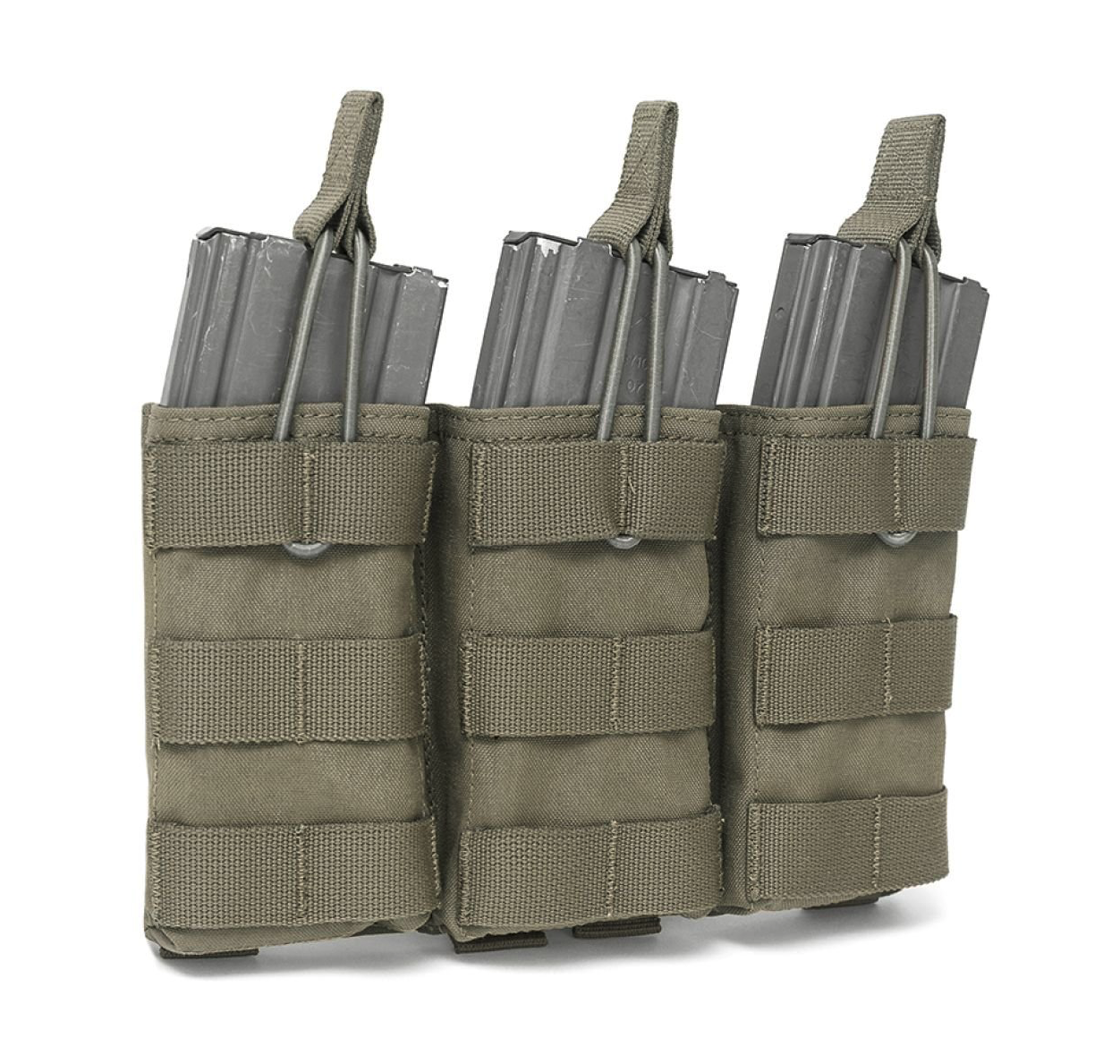 WARRIOR ASSAULT: Triple MOLLE Open M4 5.56mm Mag / Bungee Retention – 3 Mag Pouch