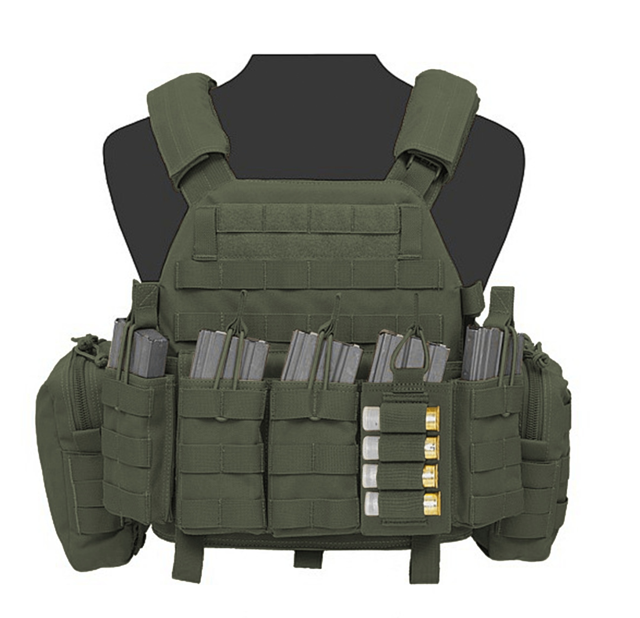 WARRIOR ASSAULT: Single Open 5.56mm with Shotgun Strip and Bungee Retention