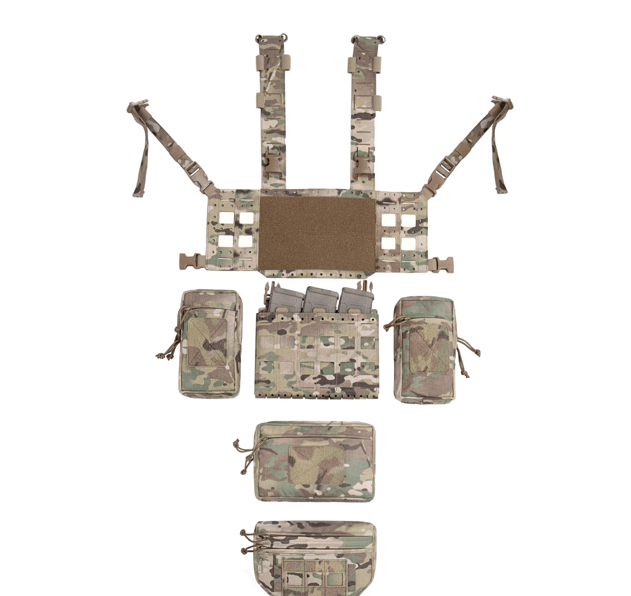 WARRIOR ASSAULT: Laser Cut Modular Chest Rig (MCR) MK1 TYPE 2 Chest Rig Delta (W-LC-MCR-H-MK1-TYPE-2) Bundle