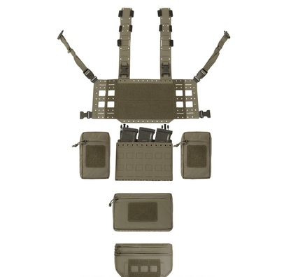 WARRIOR ASSAULT: Laser Cut Modular Chest Rig (MCR) MK1 TYPE 2 Chest Rig Delta (W-LC-MCR-H-MK1-TYPE-2) Bundle