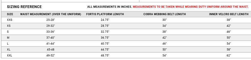 Lorica Equipment- Fortis Belt System ( Inner, Padded Platform, Cobra Buckle )