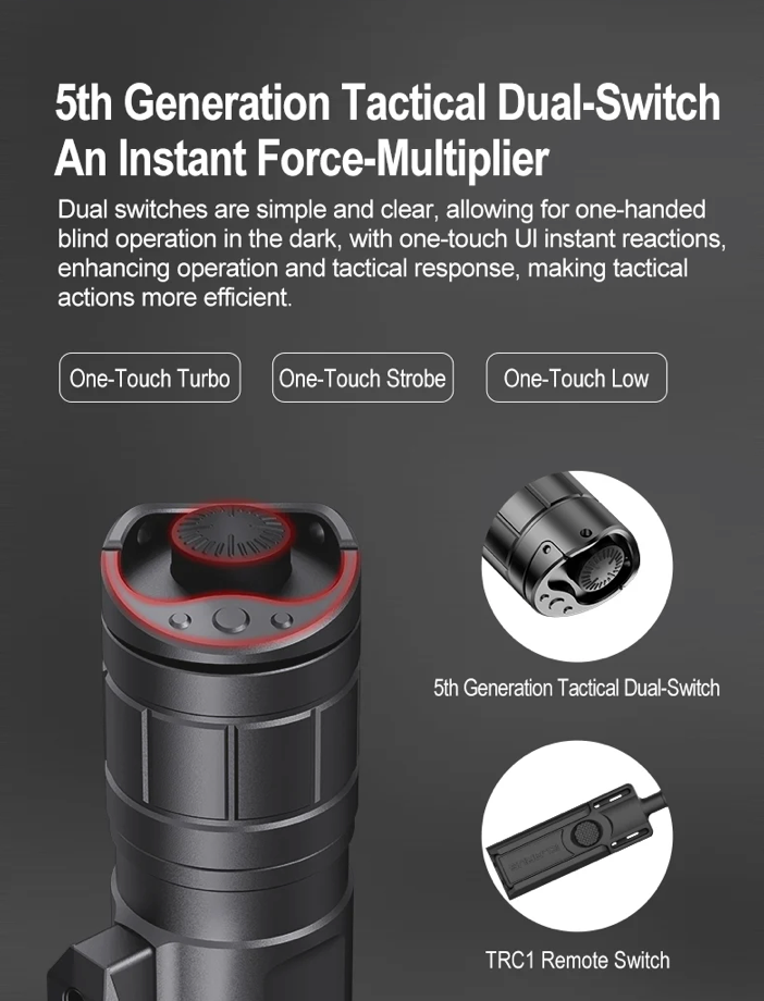 KLARUS: GL3 Quick-Detach Tactical Extreme Output Tactical Flashlight, 2100 Lumens