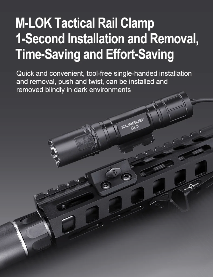 KLARUS: GL3 Quick-Detach Tactical Extreme Output Tactical Flashlight, 2100 Lumens