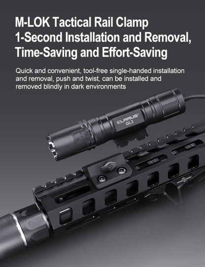 KLARUS: GL3 Quick-Detach Tactical Extreme Output Tactical Flashlight, 2100 Lumens