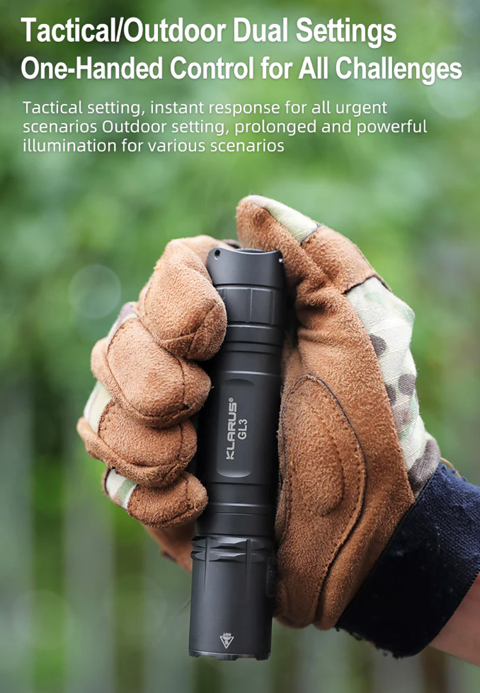 KLARUS: GL3 Quick-Detach Tactical Extreme Output Tactical Flashlight, 2100 Lumens