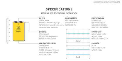 RITE IN THE RAIN: Top Spiral Notebook, 3x5