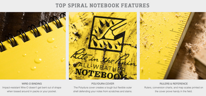 RITE IN THE RAIN: Top Spiral Notebook, 3x5