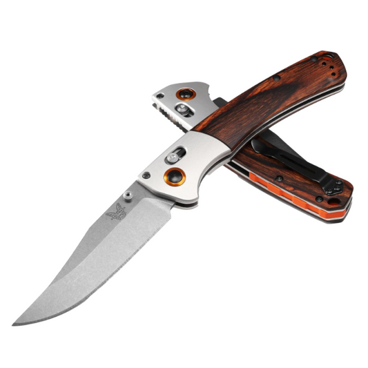 BENCHMADE: Crooked River, Grey Aluminum & Wood