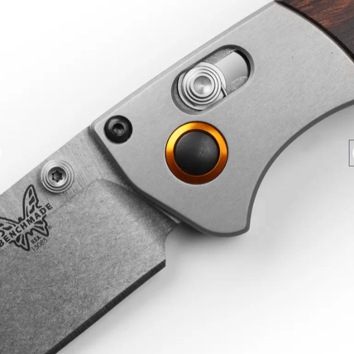 BENCHMADE: Mini Crooked River, Grey Aluminum & Wood