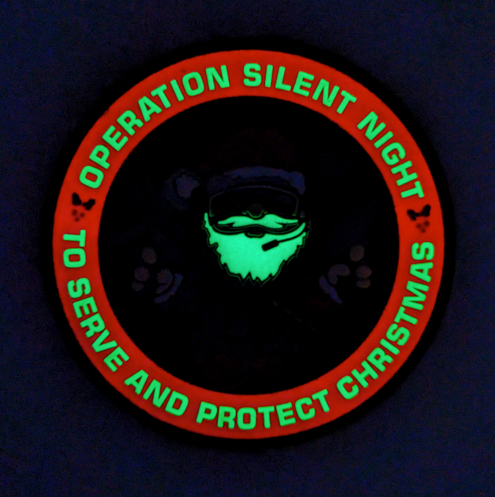 TACTICAL INNOVATIONS: Operation Silent Night PVC Morale Patch, Glow-in-the-Dark