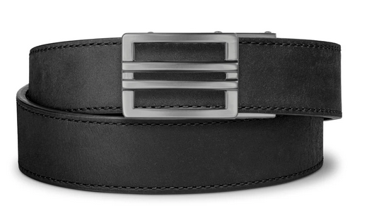 Kore Essentials - CEINTURE POUR PISTOLET EN CUIR NOIR À BOUCLE X1 24" - 44"