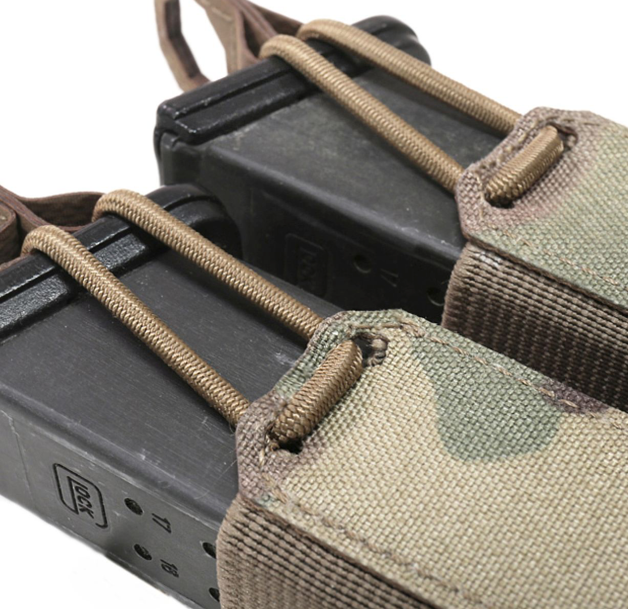WARRIOR ASSAULT: Laser Cut Double Bungee Pistol Mag Pouch