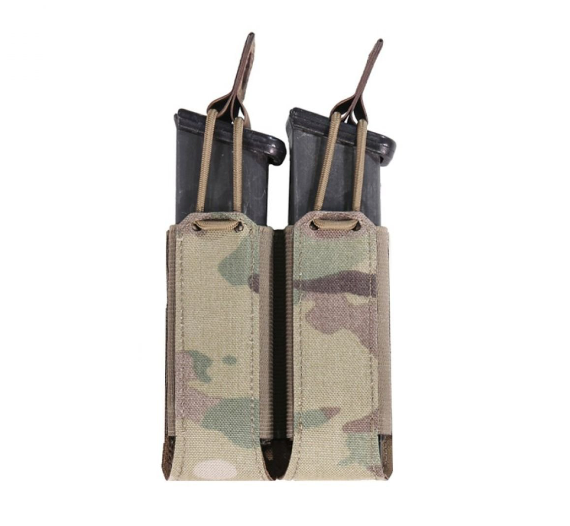 WARRIOR ASSAULT: Laser Cut Double Bungee Pistol Mag Pouch