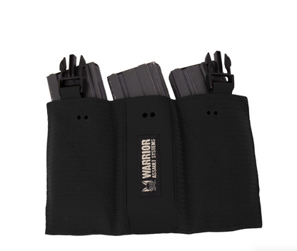 WARRIOR ASSAULT: Laser Cut Detachable Front Panel, Triple Bungee, Low Profile Elastic 5.56 Mag Pouch
