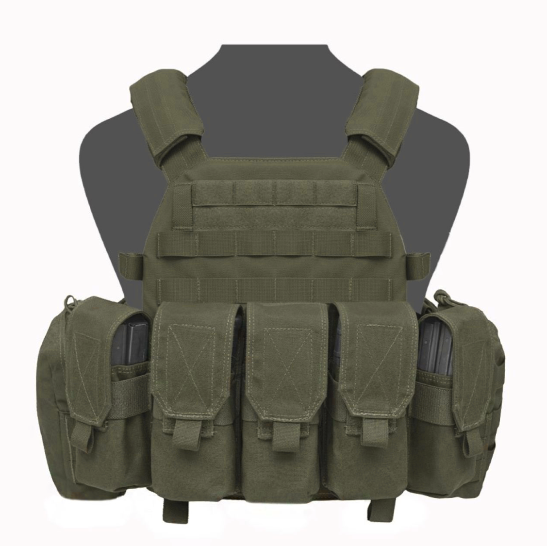WARRIOR ASSAULT: DCS Special Forces Plate Carrier Combo, Base w/ Covered 5.56 M4 Mag Pouches, 2 Utility Pouches