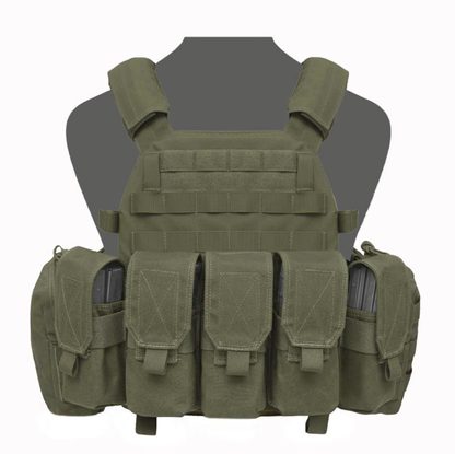 WARRIOR ASSAULT: DCS Special Forces Plate Carrier Combo, Base w/ Covered 5.56 M4 Mag Pouches, 2 Utility Pouches