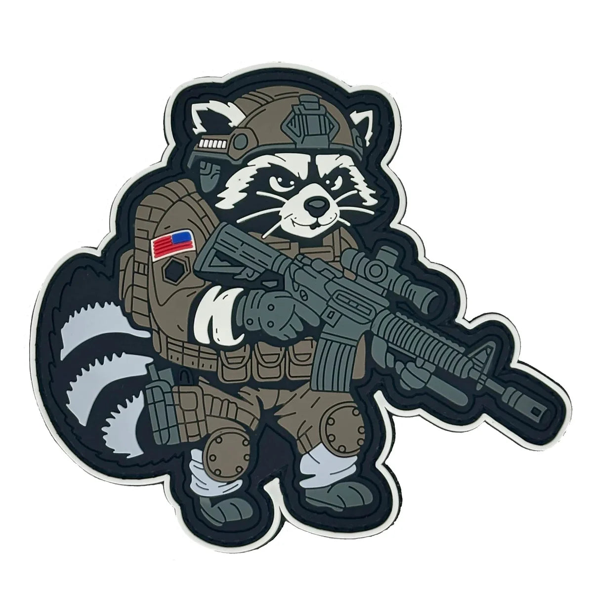 TACTICAL GEAR JUNKIE: Trash Panda- Tactical Raccoon 4" PVC Patch