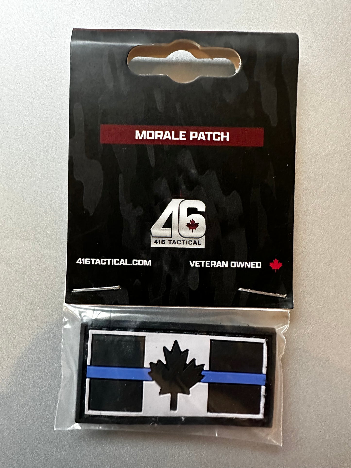 Thin Blue Line Rubber Patch w/ Male Velcro