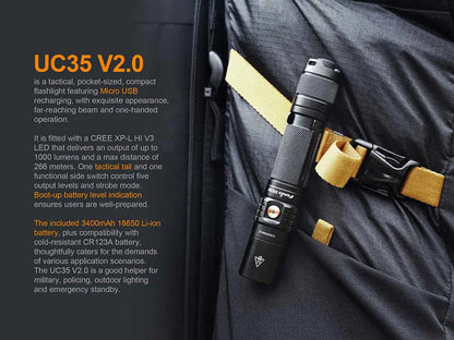 FENIX: UC35 V.2 USB Rechargeable Flashlight