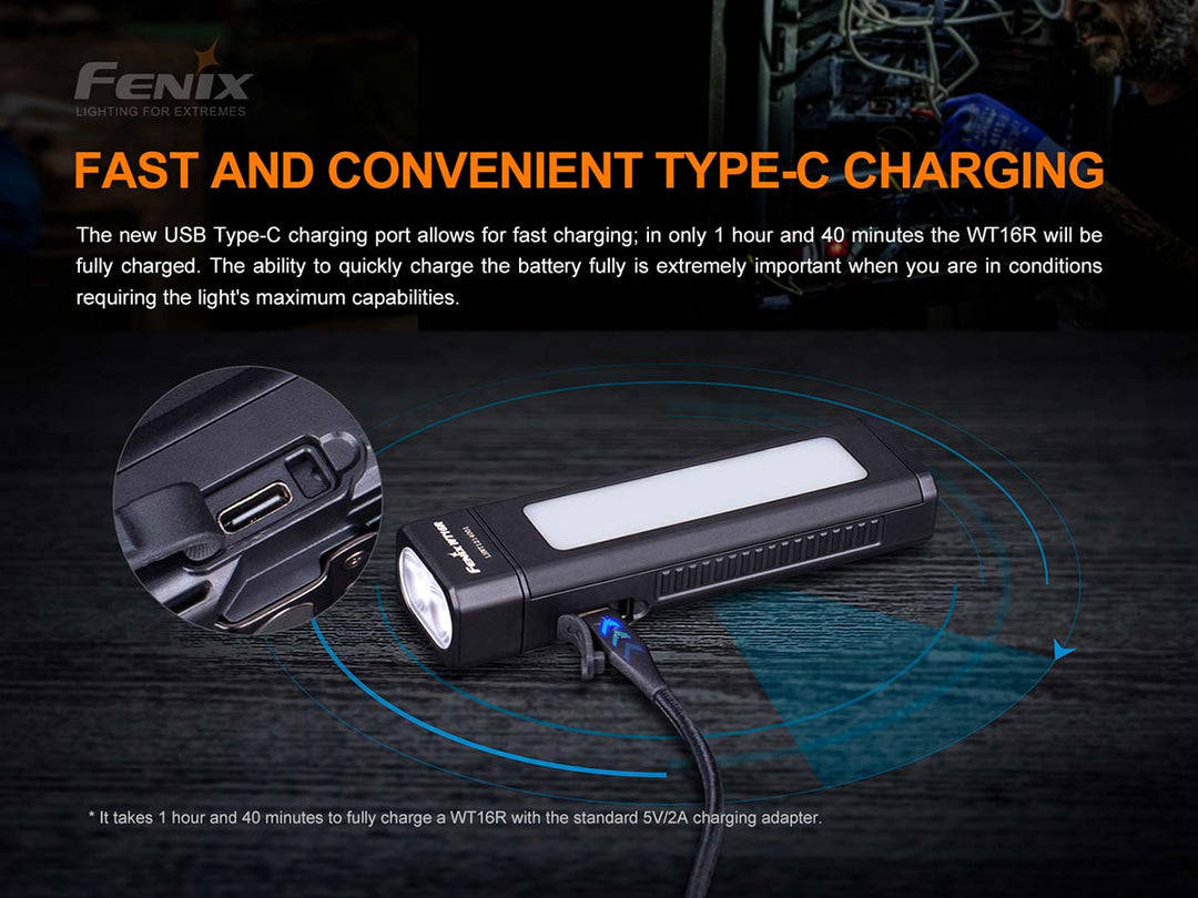 FENIX: WT16R Rechargable Magnetic Flashlight 300 Lumens
