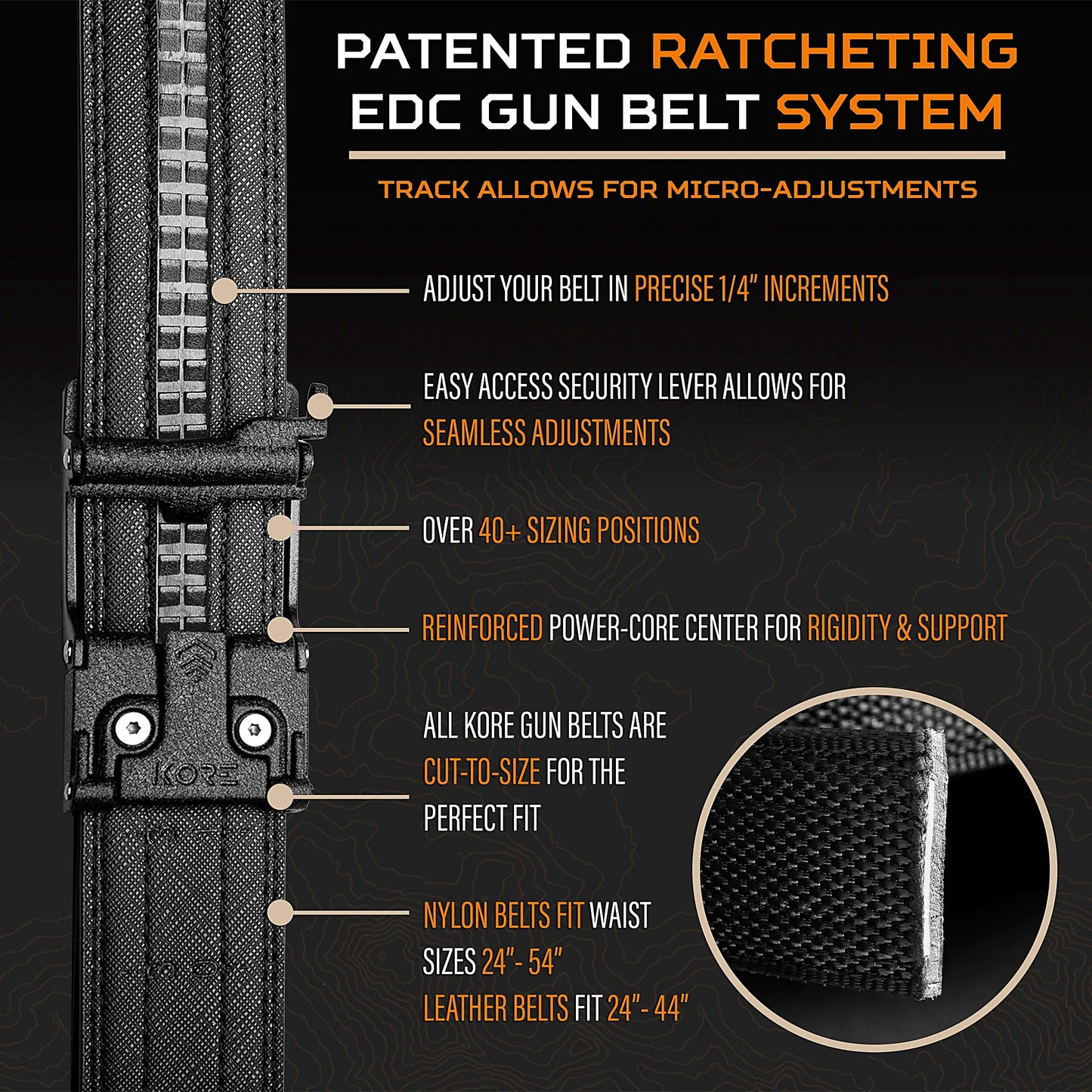 KORE ESSENTIALS: X12 Nylon Gun Belt – 1.5"