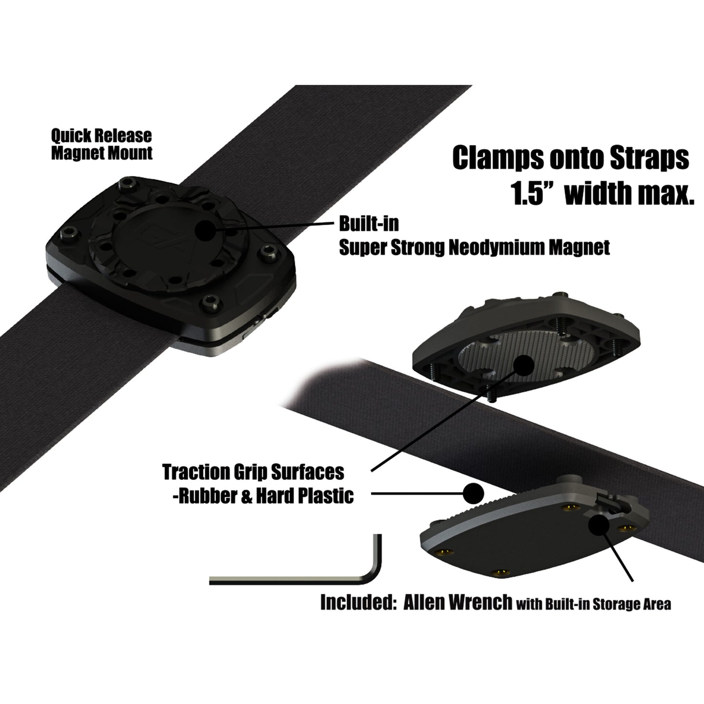 GUARDIAN ANGEL: Clamp On Strap Magnetic Mount