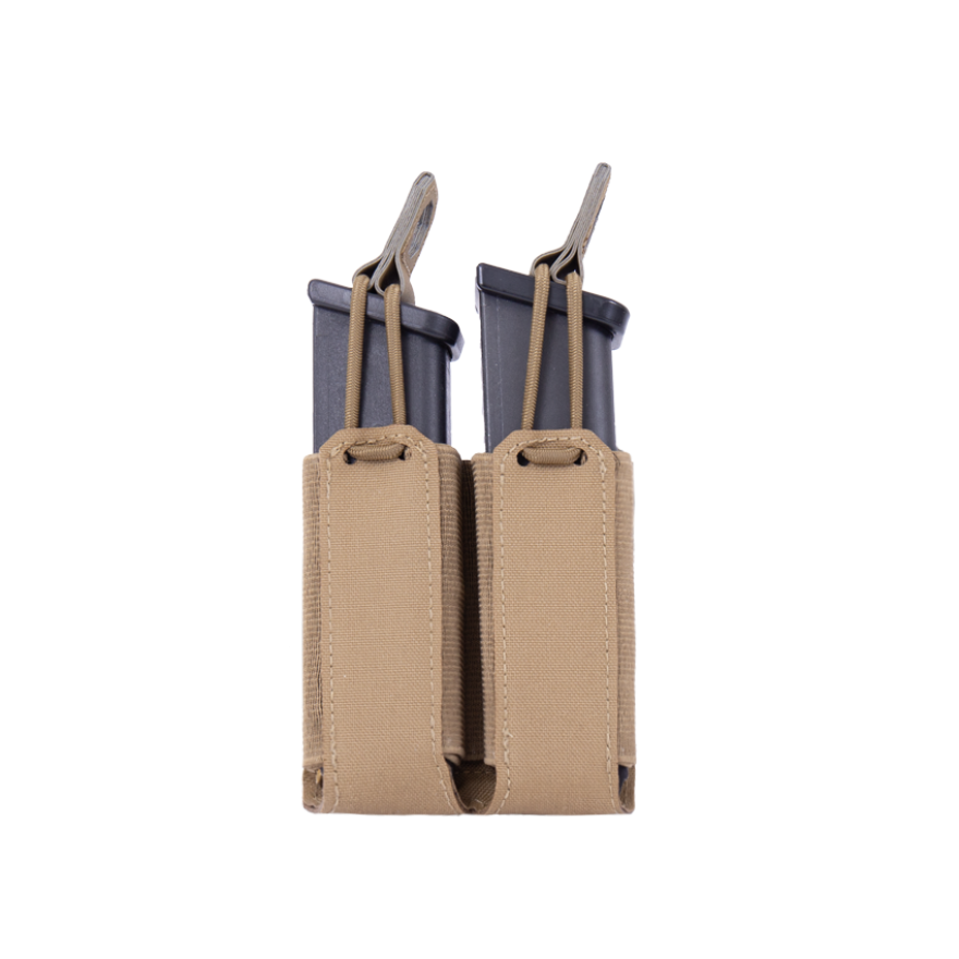 WARRIOR ASSAULT: Laser Cut Double Bungee Pistol Mag Pouch