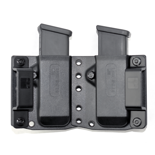 BRAVO CONCEALMENT: 3.0 Double Magazine Pouch - Large: CZ P10c / Glock 17,19,26 / HK VP9,VP9sk / Sig P320 / M&P 9,40 / 1.50"