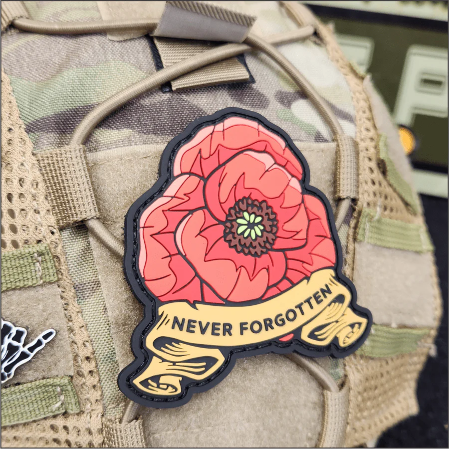 TACTICAL GEAR JUNKIE: Never Forgotten Poppy 3 Inch PVC Patch